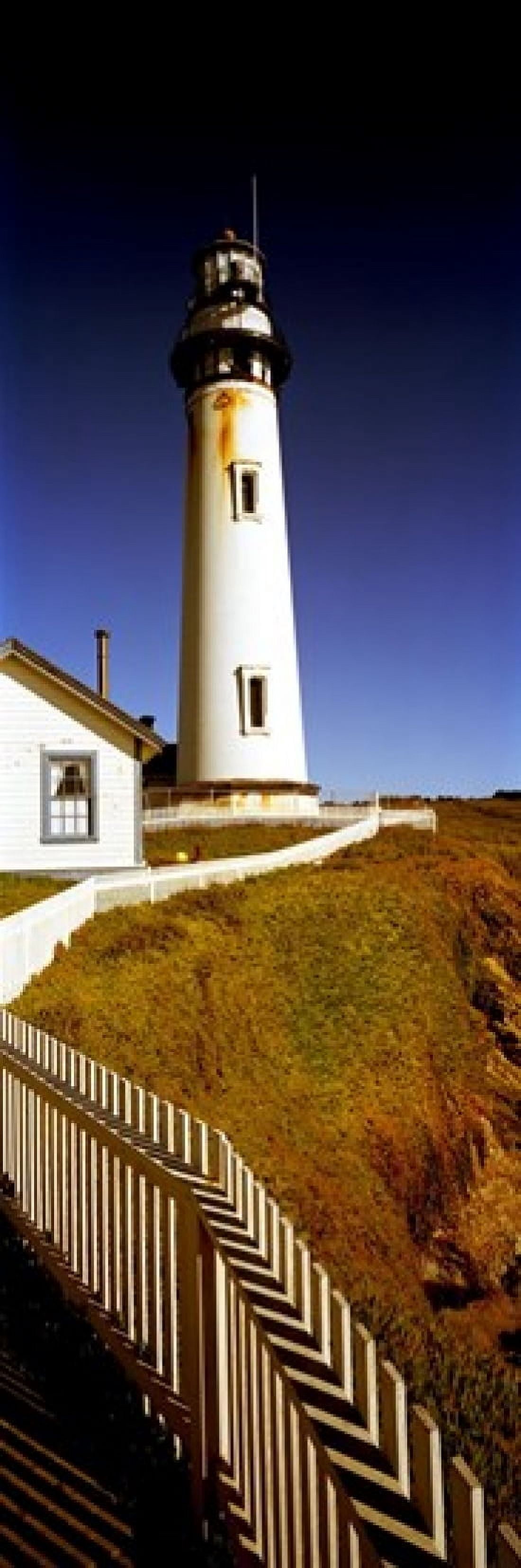 Lighthouse on a cliff Pigeon Point Lighthouse California USA Canvas Art - Panoramic Images (18 x 6)