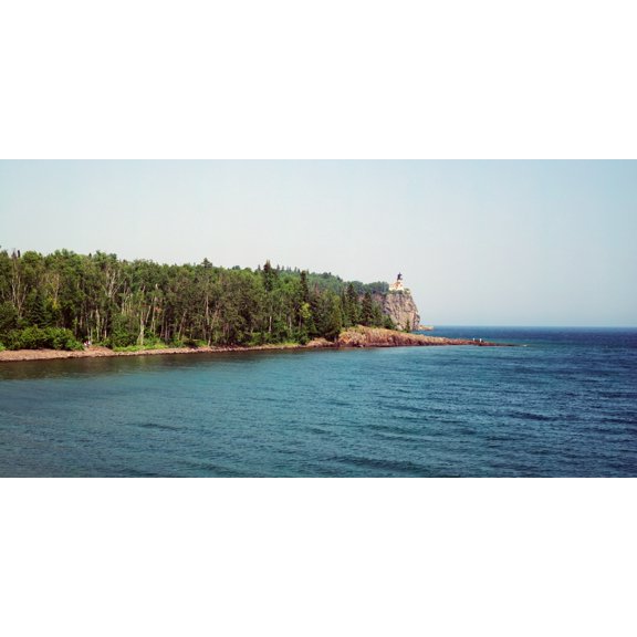 Lighthouse on a cliff Split Rock Lighthouse Lake Superior Minnesota USA Canvas Art - Panoramic Images (12 x 24)