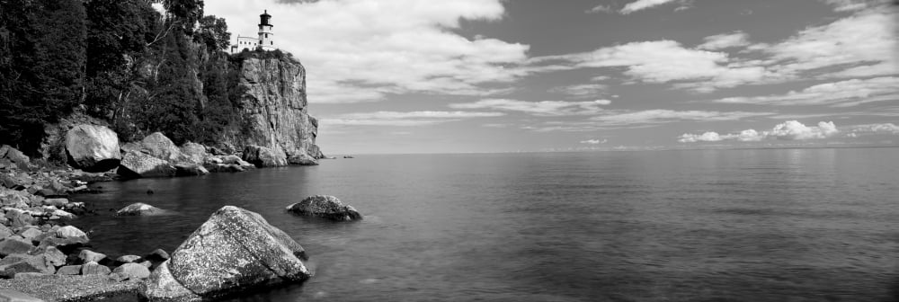 Lighthouse on a cliff Split Rock Lighthouse Lake Superior Minnesota USA Canvas Art - Panoramic Images (6 x 18)