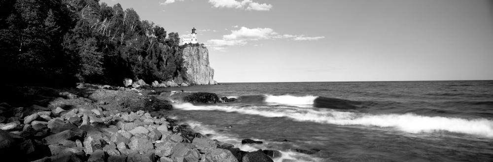 Lighthouse on a cliff Split Rock Lighthouse Lake Superior Minnesota USA Canvas Art - Panoramic Images (6 x 18)