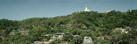 Lighthouse on a hill Canvas Art - Panoramic Images (36 x 12)