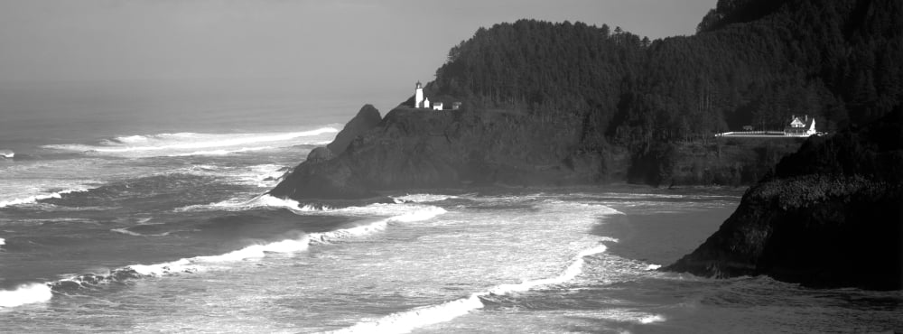 Lighthouse on a hill Heceta Head Lighthouse Heceta Head Lane County Oregon USA Canvas Art - Panoramic Images (13 x 36)
