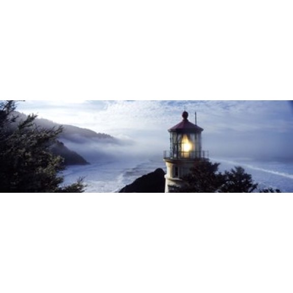 Lighthouse on a hill Heceta Head Lighthouse Heceta Head Lane County Oregon USA Canvas Art - Panoramic Images (36 x 12)