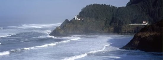 Lighthouse on a hill Heceta Head Lighthouse Heceta Head Lane County Oregon USA Canvas Art - Panoramic Images (36 x 13)