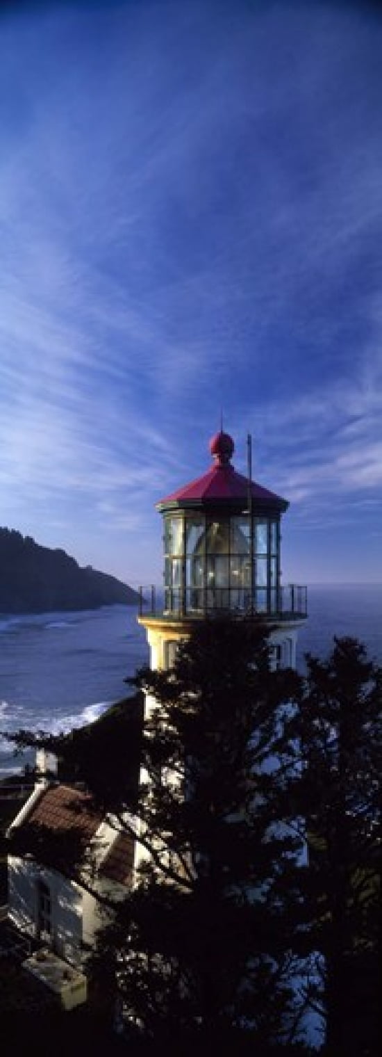 Lighthouse on a hill Heceta Head Lighthouse Heceta Head Lane County Oregon USA Canvas Art - Panoramic Images (36 x 13)