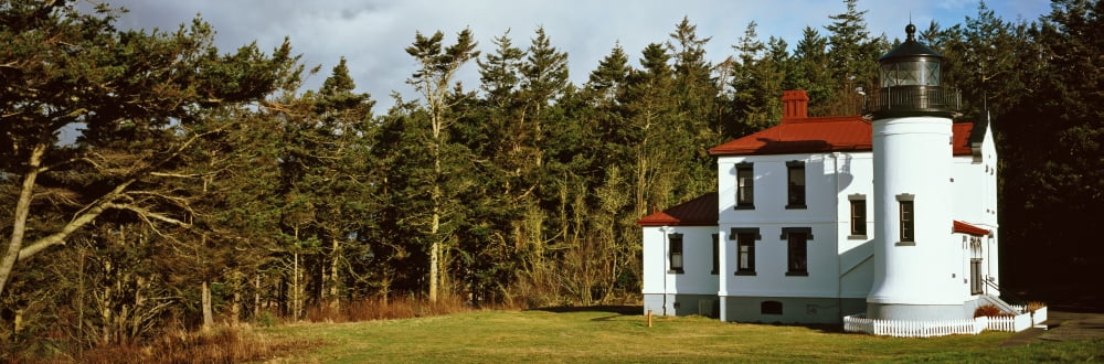 Lighthouse on a landscape Admiralty Head Lighthouse Fort Casey State Park Whidbey Island Washington State USA Canvas Art - Panoramic Images (27 x 9)