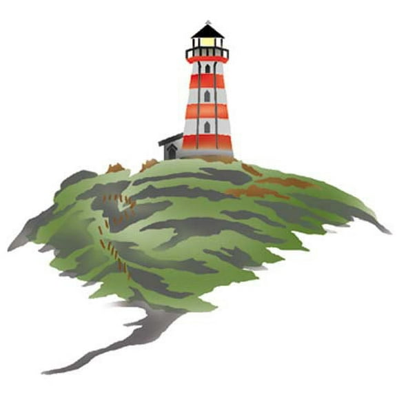 Lighthouse on an Island Wall Stencil SKU #2712 by Designer Stencils
