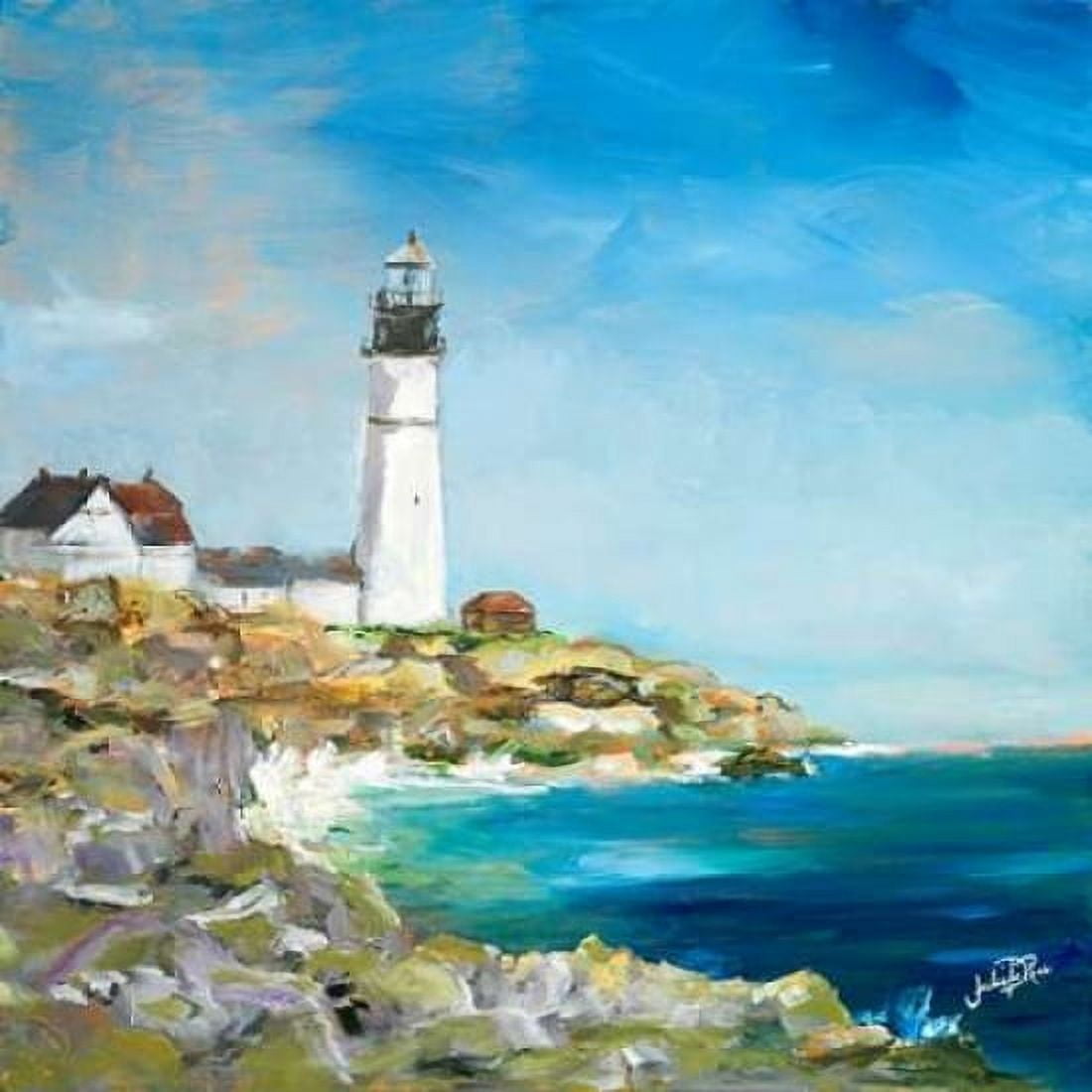 Lighthouse on the Rocky Shore I Canvas Art - Julie DeRice (24 x 24)