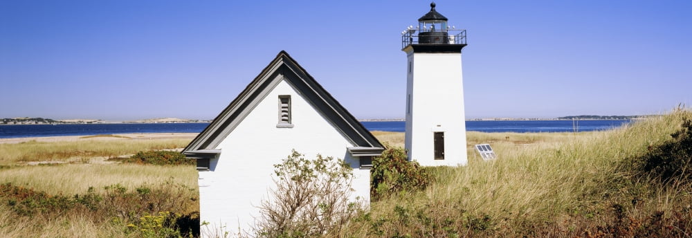 Lighthouse on the beach Long Point Light Long Point Provincetown Cape Cod Barnstable County Massachusetts USA Canvas Art - Panoramic Images (13 x 36)