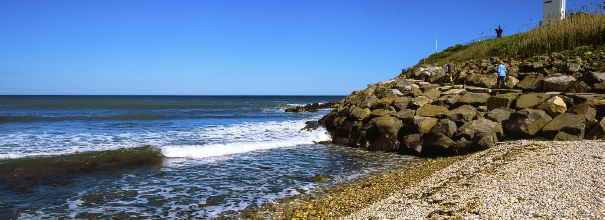 Lighthouse on the beach Montauk Point Montauk Suffolk County New York State USA Canvas Art - Panoramic Images (27 x 9)