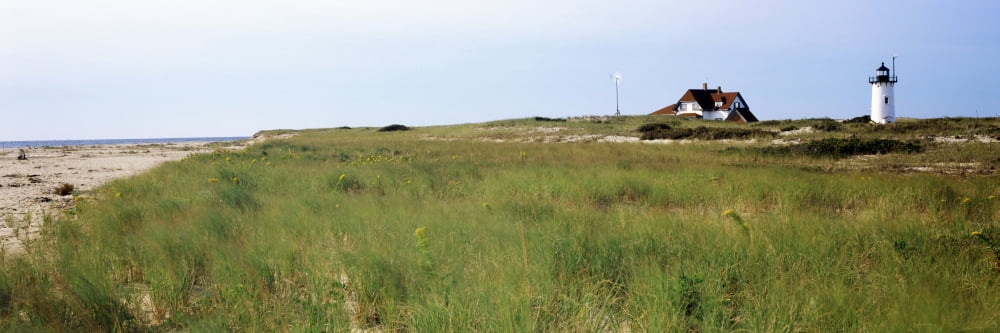 Lighthouse on the beach Race Point Light Provincetown Cape Cod Barnstable County Massachusetts USA Canvas Art - Panoramic Images (6 x 18)