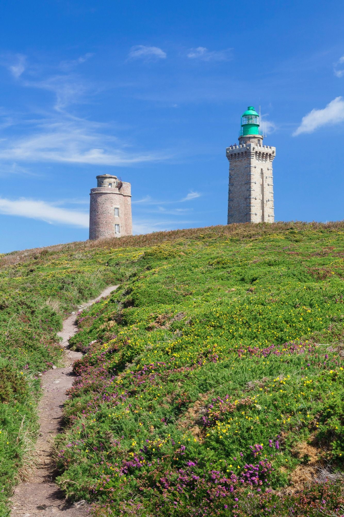 Lighthouse on the coast Cap Frehel Cotes-dArmor Brittany France Canvas Art - Panoramic Images (27 x 9)