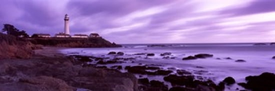 Lighthouse on the coast Pigeon Point Lighthouse California USA Canvas Art - Panoramic Images (36 x 12)