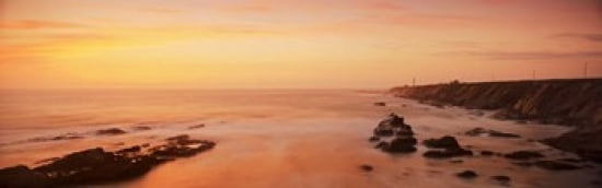 Lighthouse on the coast Point Arena Lighthouse Mendocino County California USA Canvas Art - Panoramic Images (36 x 12)