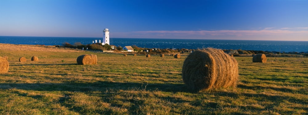 Lighthouse on the coast Portland Bill Lighthouse Portland Bill Dorset England Canvas Art - Panoramic Images (36 x 12)