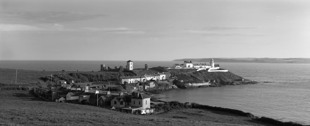 Lighthouse on the coast Roches Point Lighthouse County Cork Republic Of Ireland Canvas Art - Panoramic Images (12 x 30)