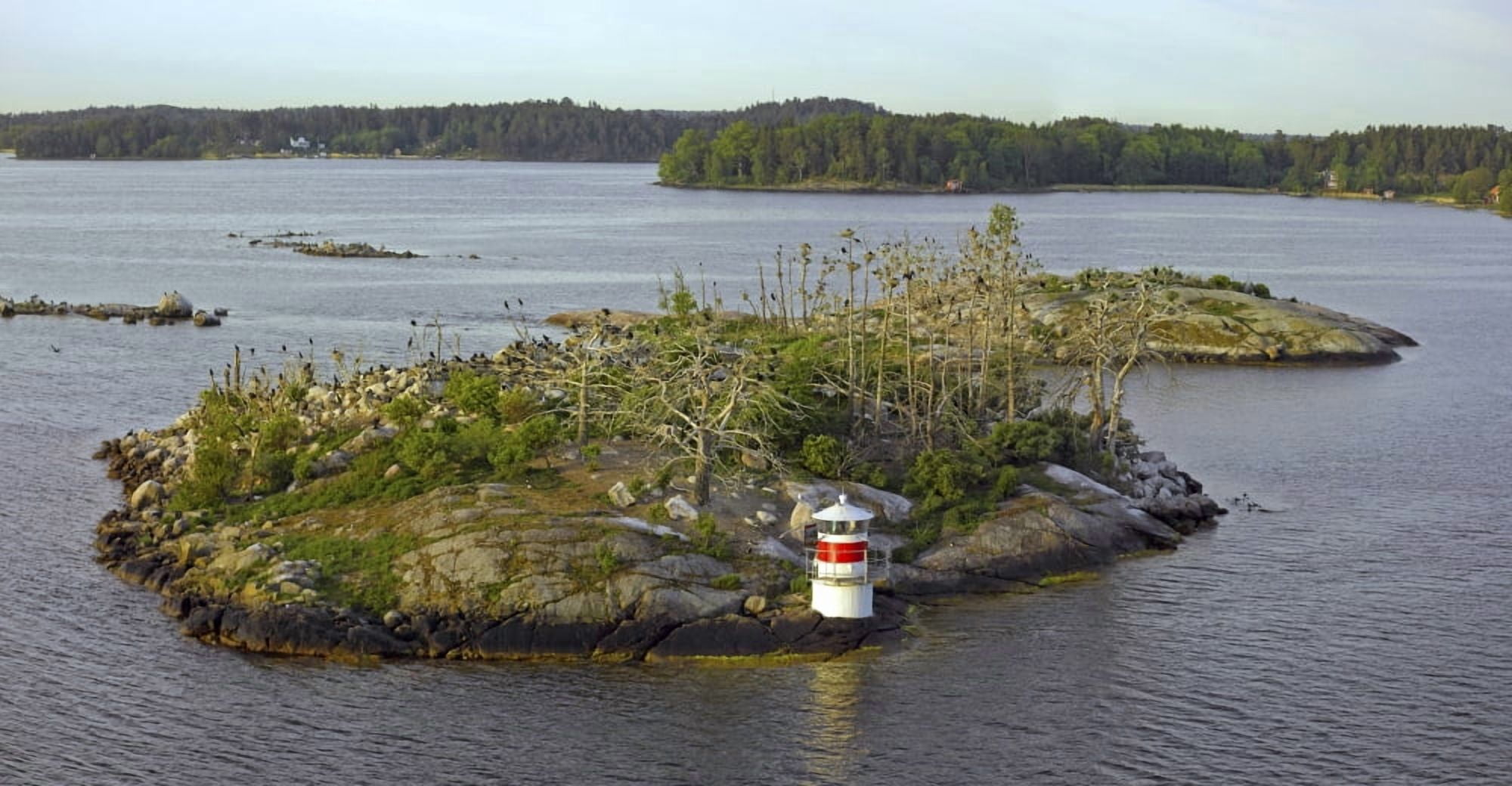 Lighthouse on the island Stockholm Archipelago Stockholm Sweden Canvas Art - Panoramic Images (27 x 9)