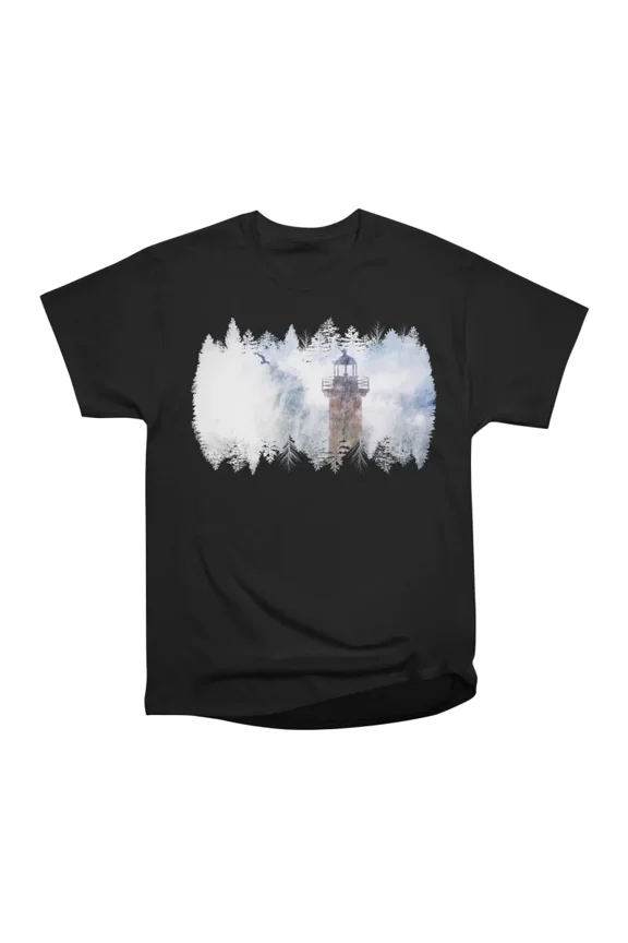 Lighthouse storm T-Shirt Tee Gift For Him Merch For Her Apparel For Friend