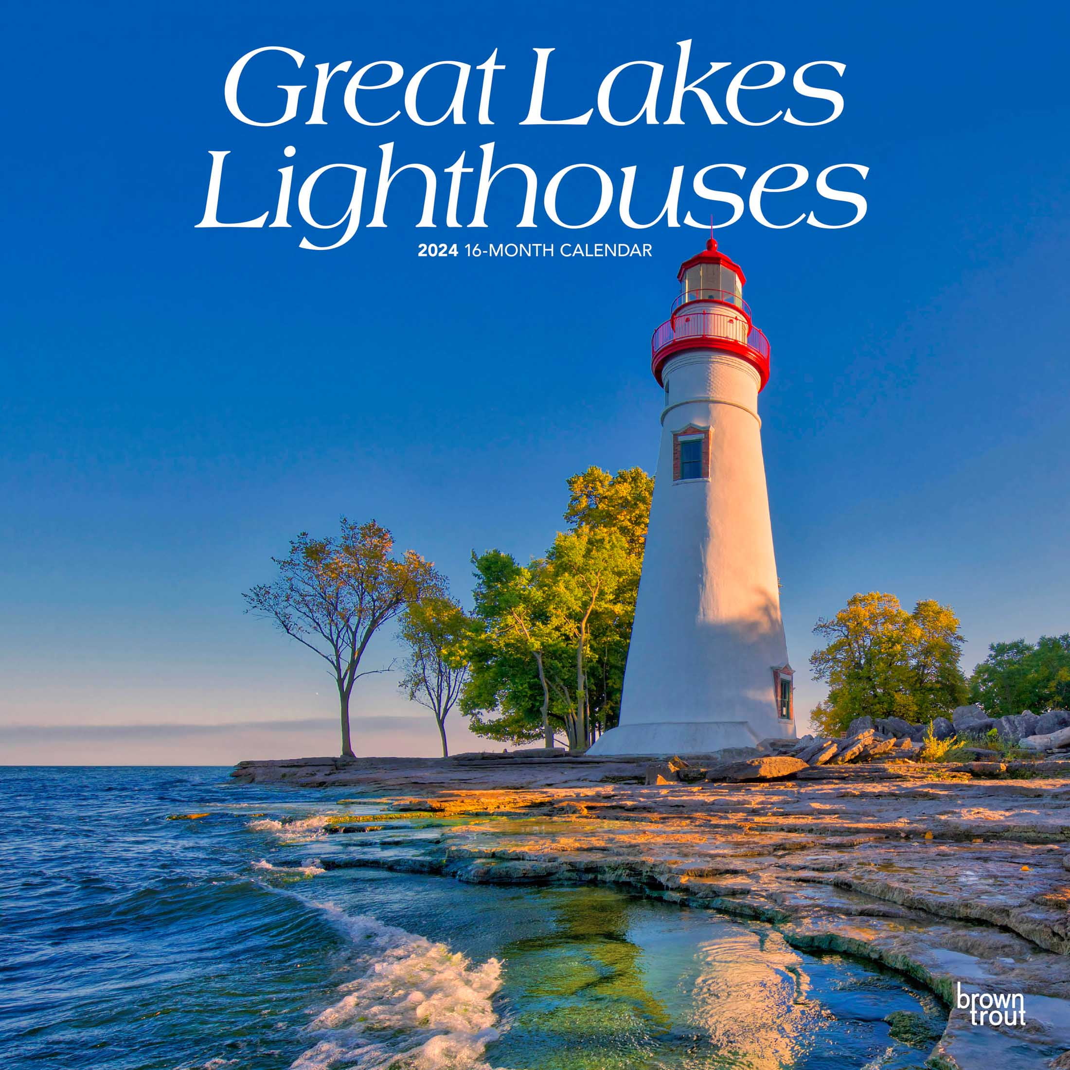 Lighthouses, Great Lakes 2025 Wall Calendar 12x12 by Browntrout