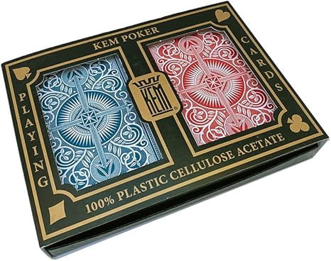 KEM Arrow Jumbo Index Playing Cards Poker Size Red Blue 2 Deck Set