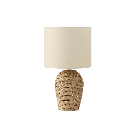 Lighting - 17"h - Table Lamp - Natural Rattan - Beige Shade - Transitional