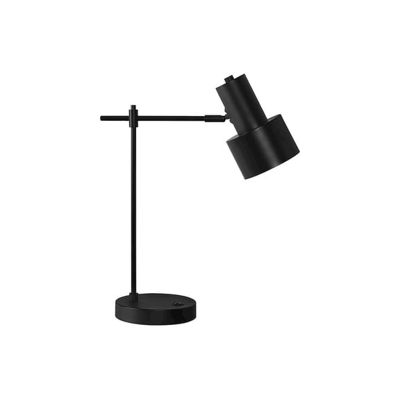 Lighting, 21"H, Table Lamp, Usb Port Included, Black Metal, Black Shade, Modern