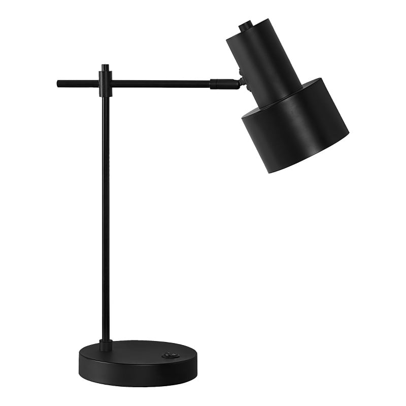 Lighting 21"h Table Lamp USB Port Black Metal Black Shade