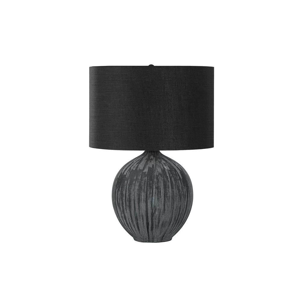 23" Black Ceramic Table Lamp with Black Shade