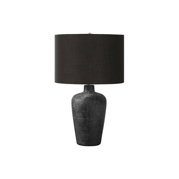 Lighting - 24"h Table Lamp - Black Ceramic - Black Shade - Contemporary