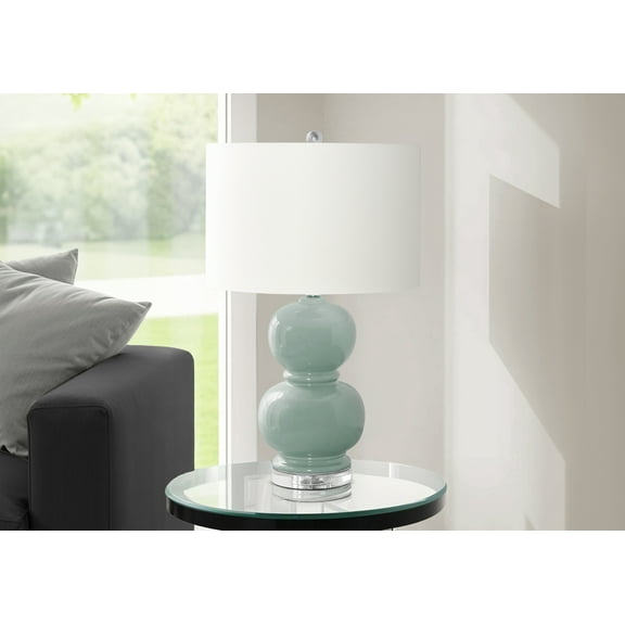 Lighting - 25"H - Table Lamp - Blue Ceramic - Ivory Shade