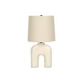 thumbnail image 1 of Lighting, 25"H, Table Lamp, Cream Resin, Beige Shade, Modern, 1 of 8