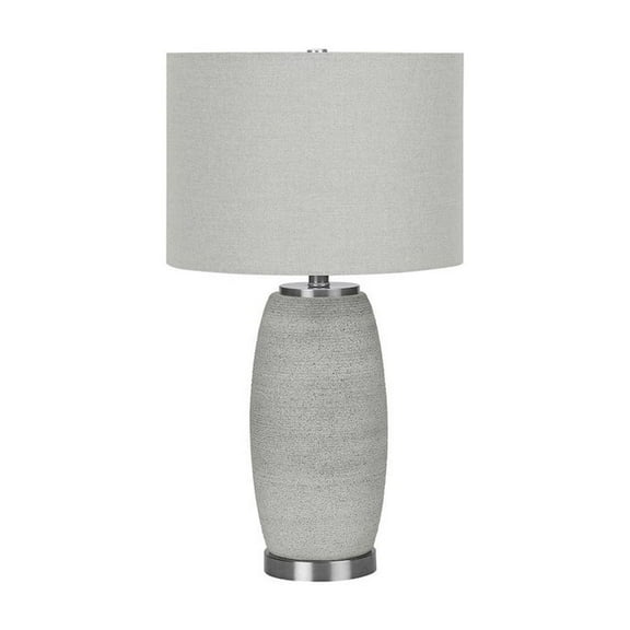 Lighting, 25"H, Table Lamp, Grey Ceramic, Grey Shade, Modern
