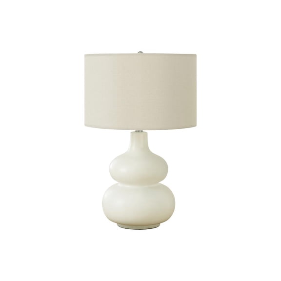 Lighting - 25"h Table Lamp - Ivory Shade - Cream Ceramic - Contemporary