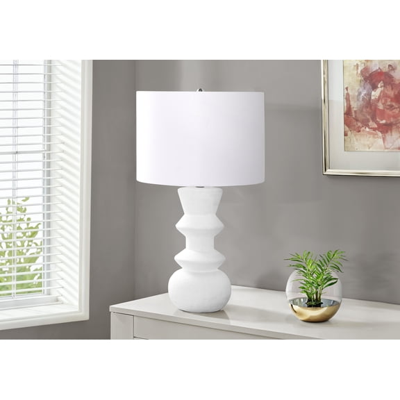 Lighting, 26"H, Cream Ceramic, Ivory / Cream Shade, Contemporary