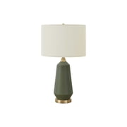 Lighting - 26"h Table Lamp - Green Ceramic - Ivory Shade - Contemporary