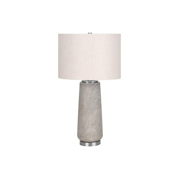 Lighting, 29"H, Table Lamp, Grey Resin, Ivory / Cream Shade, Modern