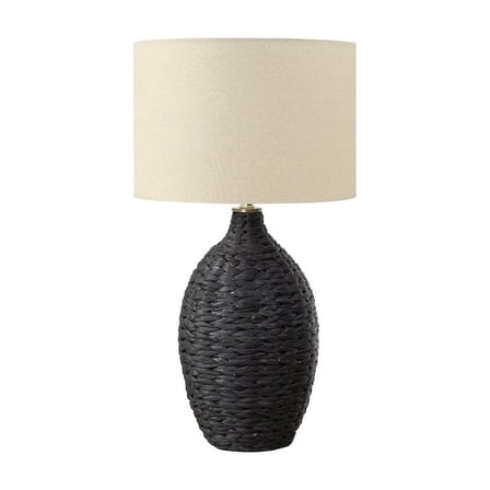 Lighting - 30"h - Black Rattan - Beige Shade - Transitional