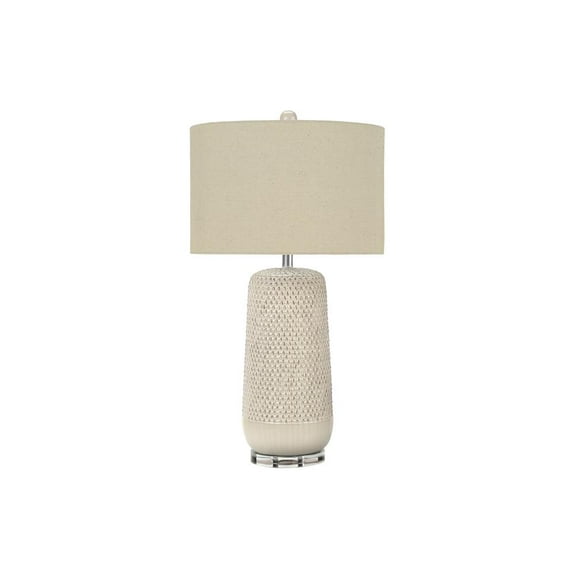 Lighting - 31"h Table Lamp - Cream Ceramic - Beige Shade - Contemporary