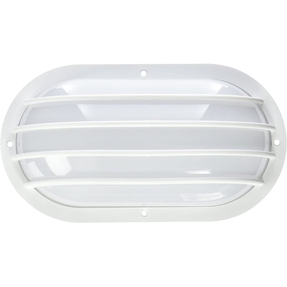Lighting 77/858 Bulkhead 1-Light Oval Cage 60W A19, White