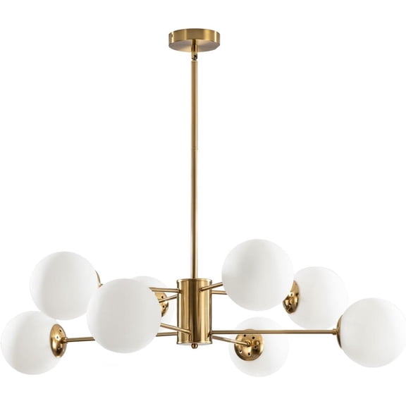 Lighting 8-Light Glass Sputnik Chandelier Light Modern Gold Chandeliers Pendant Light Fixture Vintage Globe Ball Ceiling Flush Mount Light Fixture Kitchen Island