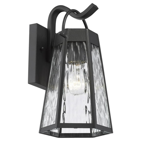 Lighting ALEXA Industrial 1 Light Textured Black Outdoor Wall Sconce 12" Tall