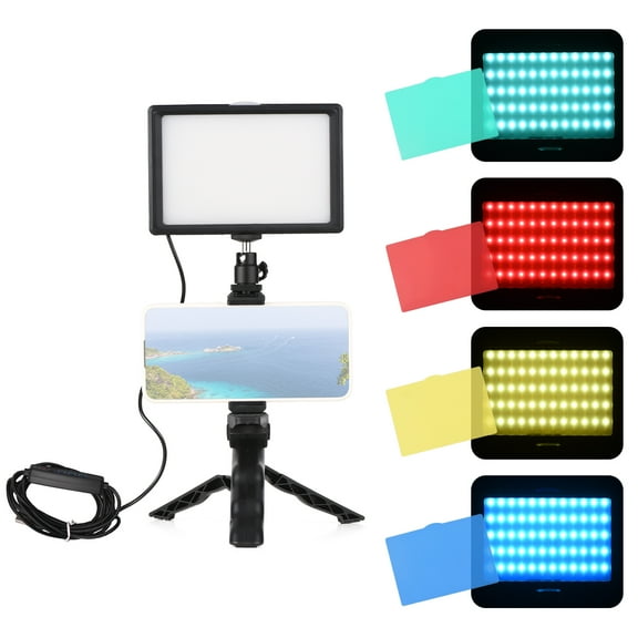 Lighting Andoer Desktop Lighting Kit Professional LED Video Light + Adjustable Tripod 120PCS Light Beads Bi-Color Temperature 3200-5600K 14 Levels Of Adjustable Brightness With