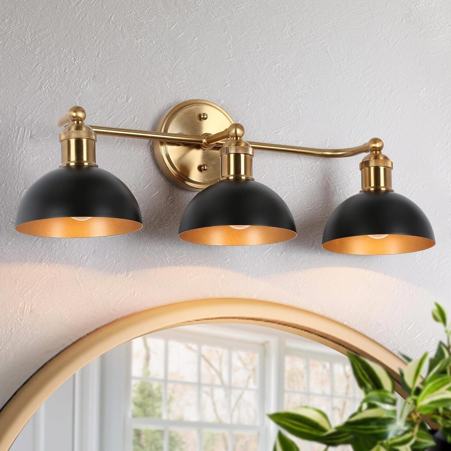 Lighting Bathroom Light Fixtures, Black and Gold Vanity Lights for Bathroom