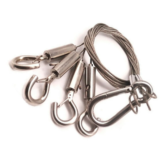 UKCOCO Hanging Lamp Cord Steel Wire Silver 1Pack