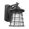thumbnail image 1 of Lighting DAMON Transitional 1 Light Textured Black Outdoor Wall Sconce 11" Tall, 1 of 4