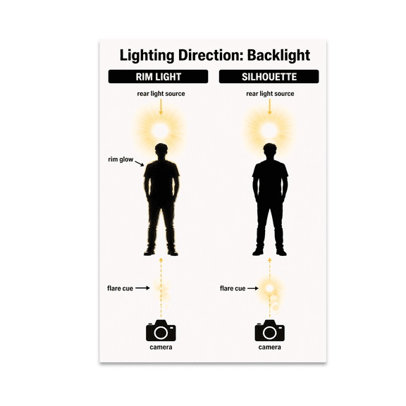 Lighting Direction Backlight Educational Reference - Photography Students - 13x19 Poster Print