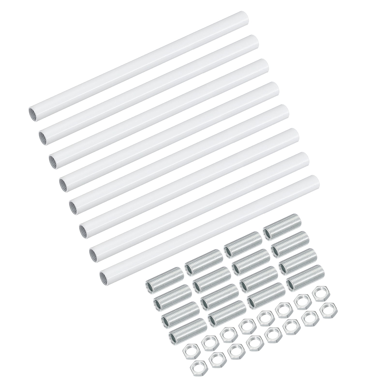 Uxcell Lighting Fixture Downrods, Threaded Extension Rod Lamp Rod Light Fixture Part in Electroplated Iron for Pendant Light Island Lighting Chandelier Indoor 8 [{"7215":7.900,"7217":"in"}] ["White"]