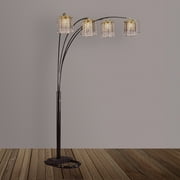 Lighting Fixtures 1pc Modern Design Classic Luxury Sleek Multi-head Floor Arc Lamp Half Moon Radiant Crystal-encrusted Sleek Metallic Stems Living Room Black Arc Lamp,Table Lamps