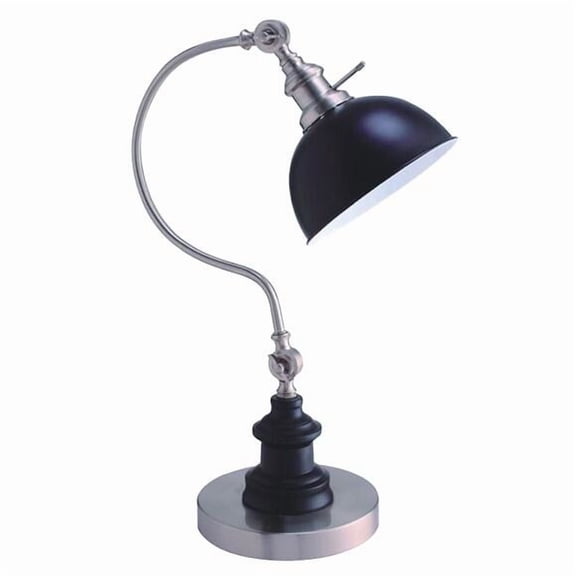 Lighting Fixtures, 22"H SATIN NICKLE GOOD NECK TABLE LAMP, Matte Black,Nickel Table Lamps,Metal Floor Lamps, Lighting, Lighting & Lamps 22"H SATIN NICKLE GOOD NECK TABLE LAMP