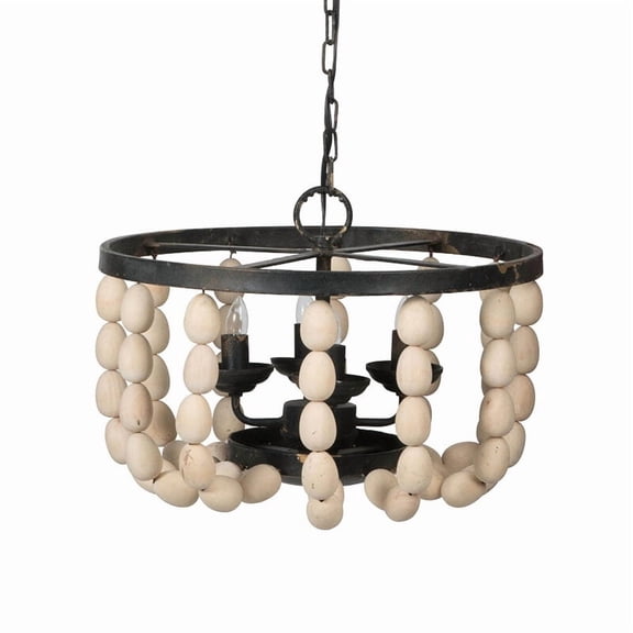 Lighting Fixtures 4 - Light Wood Chandelier, Hanging Light Fixture with Adjustable Chain for Kitchen Dining Room Foyer Entryway, Bulb Not Included,Table Lamps